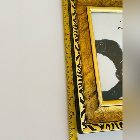 Gold Framed Plastic Wall Art Picture Turtle & Butterfly Nature Design Home Decor - Picture 7 of 9